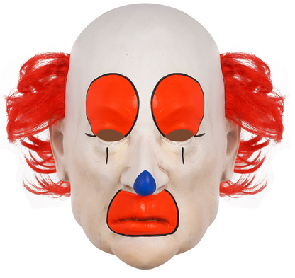 Scary Clown Latex Mask Full Head Bald Clown Mask with Red Hair Halloween Horror Fancy Dress Cosplay