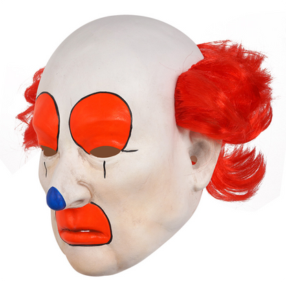 Scary Clown Latex Mask Full Head Bald Clown Mask with Red Hair Halloween Horror Fancy Dress Cosplay