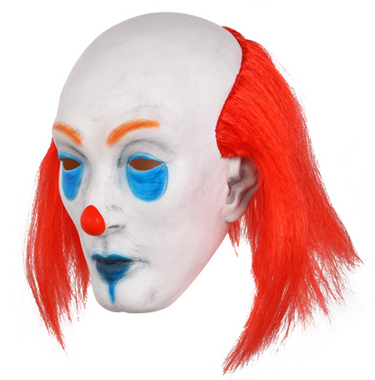 Classic Pennywise Clown Latex Mask Full Head Bald Clown Mask with Red Hair Halloween Horror Cosplay