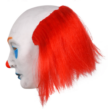 Classic Pennywise Clown Latex Mask Full Head Bald Clown Mask with Red Hair Halloween Horror Cosplay