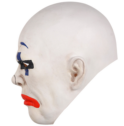 Bald Scary Clown Latex Full Head Mask Cross Eye Makeup Horror Mask Halloween Cosplay Costume