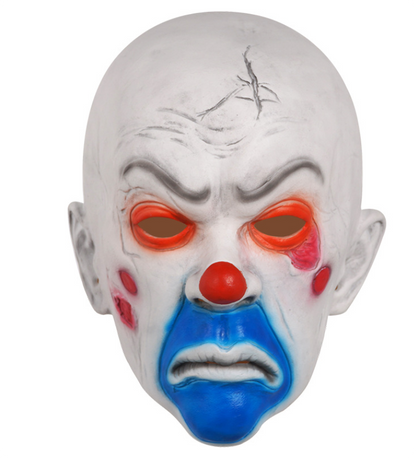 Bald Scary Clown Latex Full Head Mask Horror Frown Clown Halloween Cosplay Costume Prop