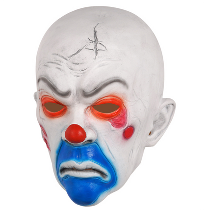 Bald Scary Clown Latex Full Head Mask Horror Frown Clown Halloween Cosplay Costume Prop