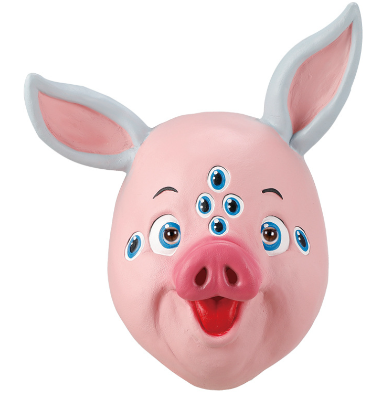 Multi Eyes Pig Latex Mask Weird Pink Pig Full Head Mask for Halloween Cosplay