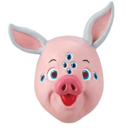 Multi Eyes Pig Latex Mask Weird Pink Pig Full Head Mask for Halloween Cosplay