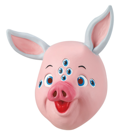 Multi Eyes Pig Latex Mask Weird Pink Pig Full Head Mask for Halloween Cosplay