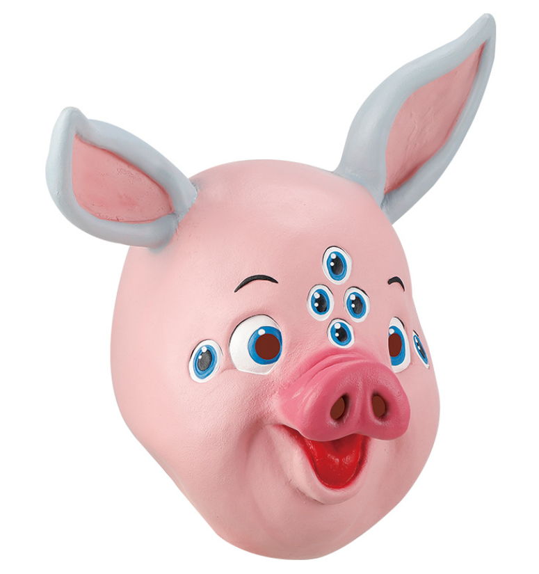 Multi Eyes Pig Latex Mask Weird Pink Pig Full Head Mask for Halloween Cosplay