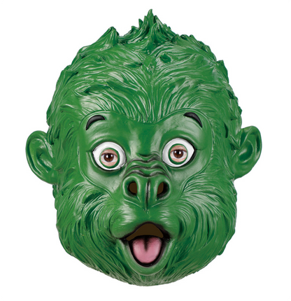 Green Monkey Latex Mask Funny Full Head Ape Mask for Halloween Cosplay Party