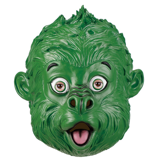 Green Monkey Latex Mask Funny Full Head Ape Mask for Halloween Cosplay Party