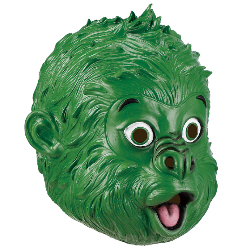 Green Monkey Latex Mask Funny Full Head Ape Mask for Halloween Cosplay Party