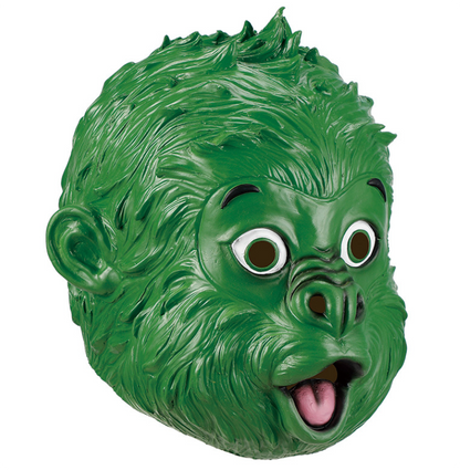 Green Monkey Latex Mask Funny Full Head Ape Mask for Halloween Cosplay Party