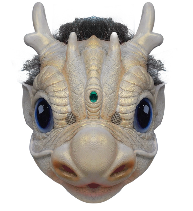 Cute Chinese Dragon Latex Mask Full Head Oriental Dragon Cosplay Mask Halloween Costume