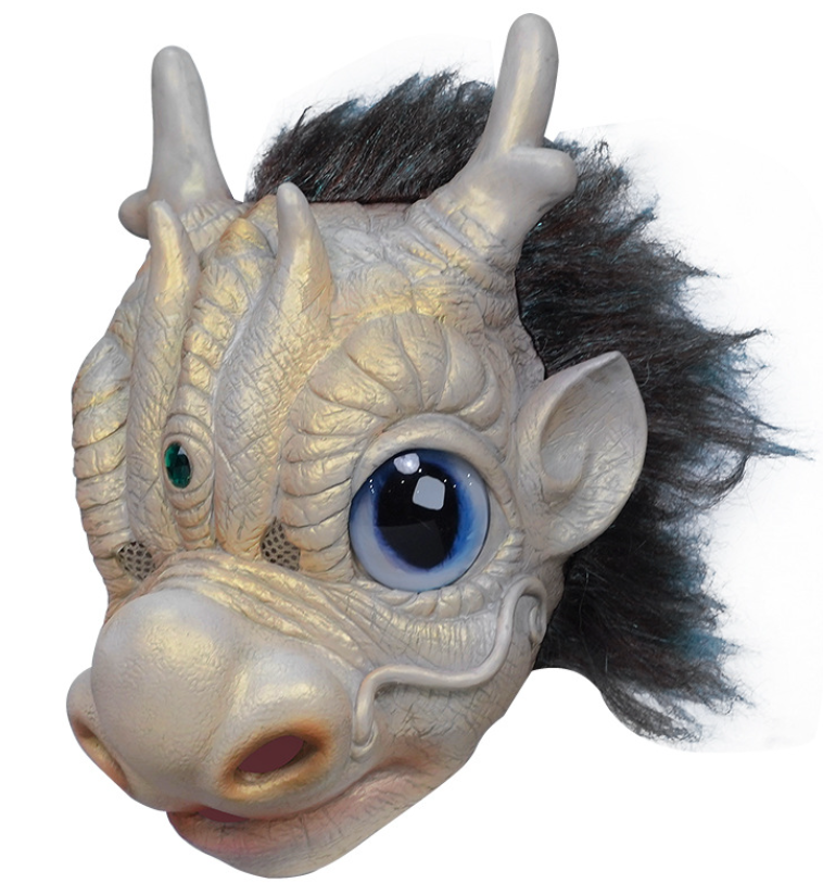 Cute Chinese Dragon Latex Mask Full Head Oriental Dragon Cosplay Mask Halloween Costume