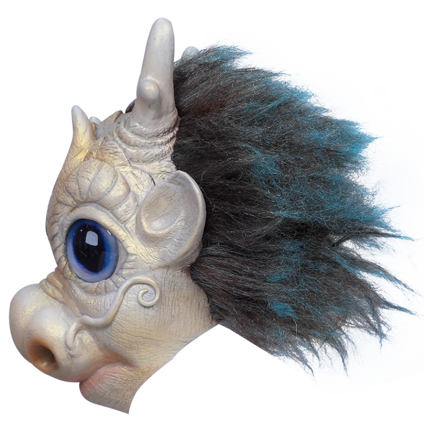 Cute Chinese Dragon Latex Mask Full Head Oriental Dragon Cosplay Mask Halloween Costume