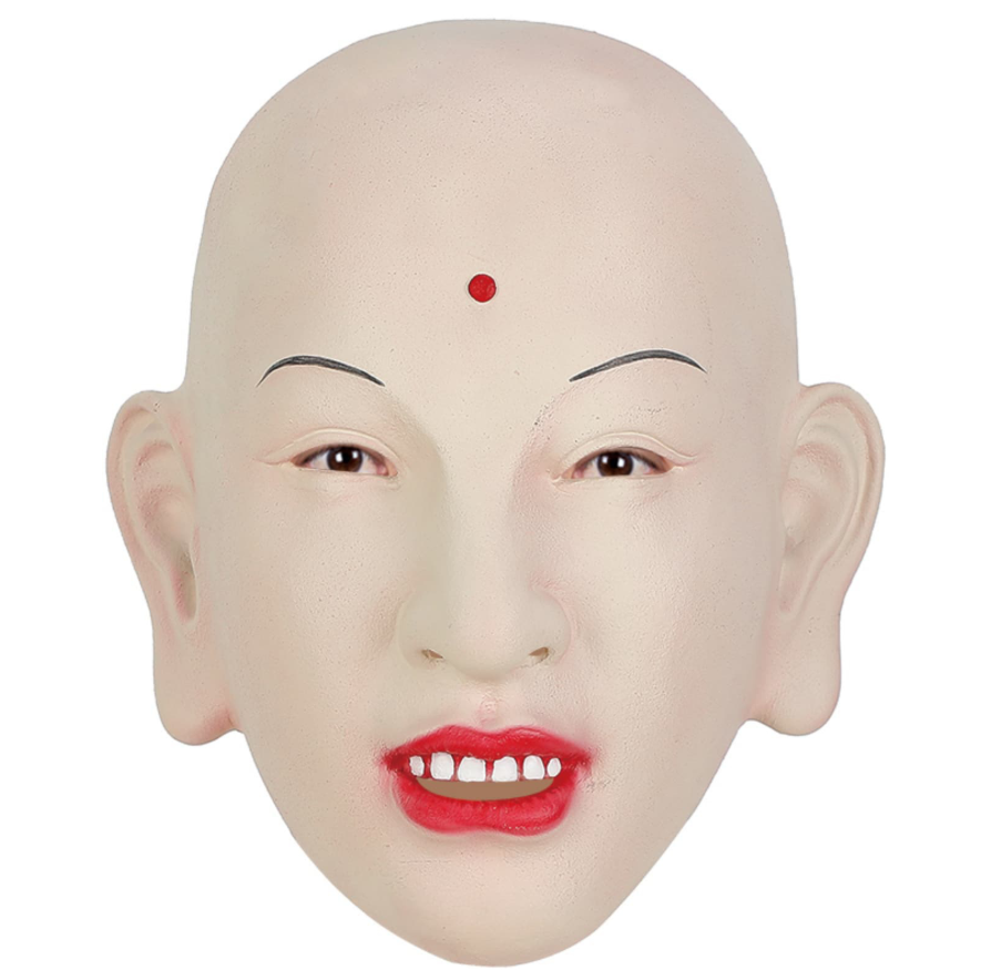 Bald Monk Latex Mask with Red Bindi Journey to the West Tang Sanzang Cosplay Mask