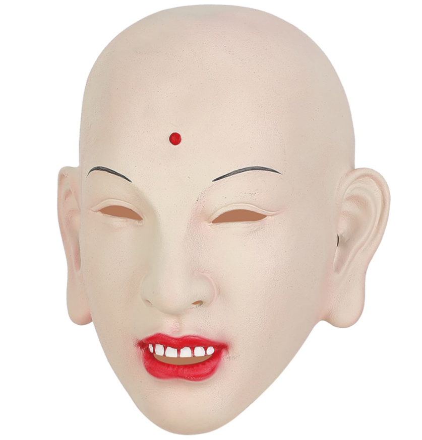 Bald Monk Latex Mask with Red Bindi Journey to the West Tang Sanzang Cosplay Mask