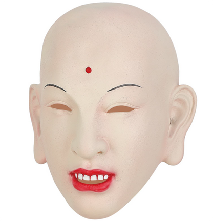 Bald Monk Latex Mask with Red Bindi Journey to the West Tang Sanzang Cosplay Mask