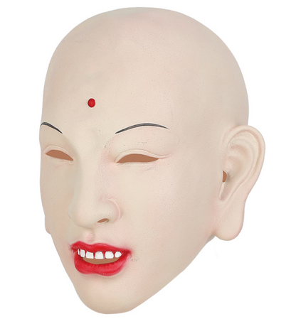 Bald Monk Latex Mask with Red Bindi Journey to the West Tang Sanzang Cosplay Mask