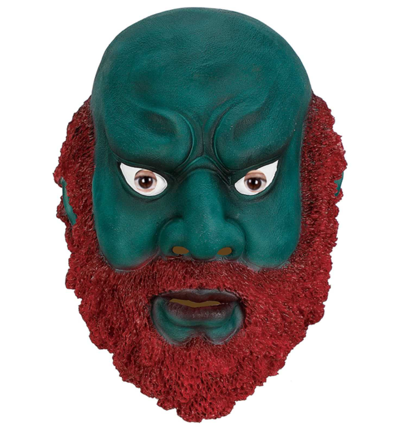 Sha Wujing Green Face Red Beard Latex Mask Journey to the West Cosplay Mask