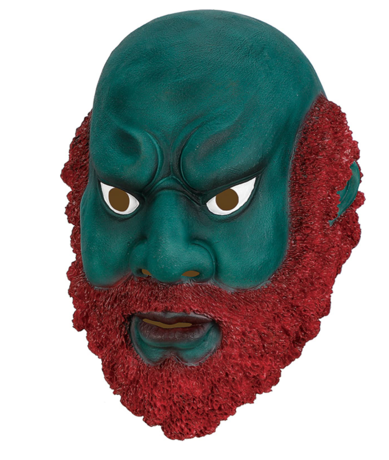Sha Wujing Green Face Red Beard Latex Mask Journey to the West Cosplay Mask