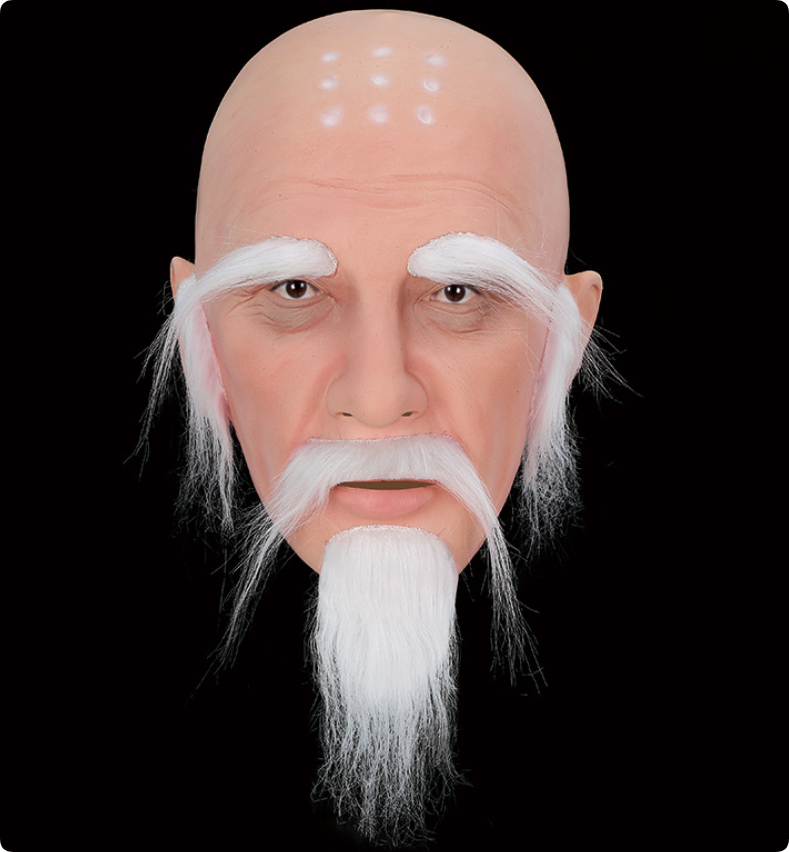 Tang Sanzang Monk Latex Mask White Beard Journey to the West Cosplay Mask