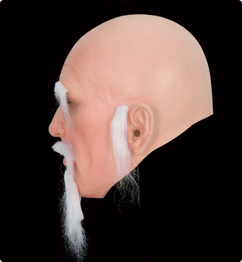Tang Sanzang Monk Latex Mask White Beard Journey to the West Cosplay Mask