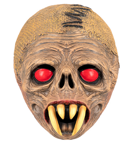 Scary Monster Latex Mask Red Eyes Fangs Halloween Cosplay Costume Party Haunted House Horror Prop