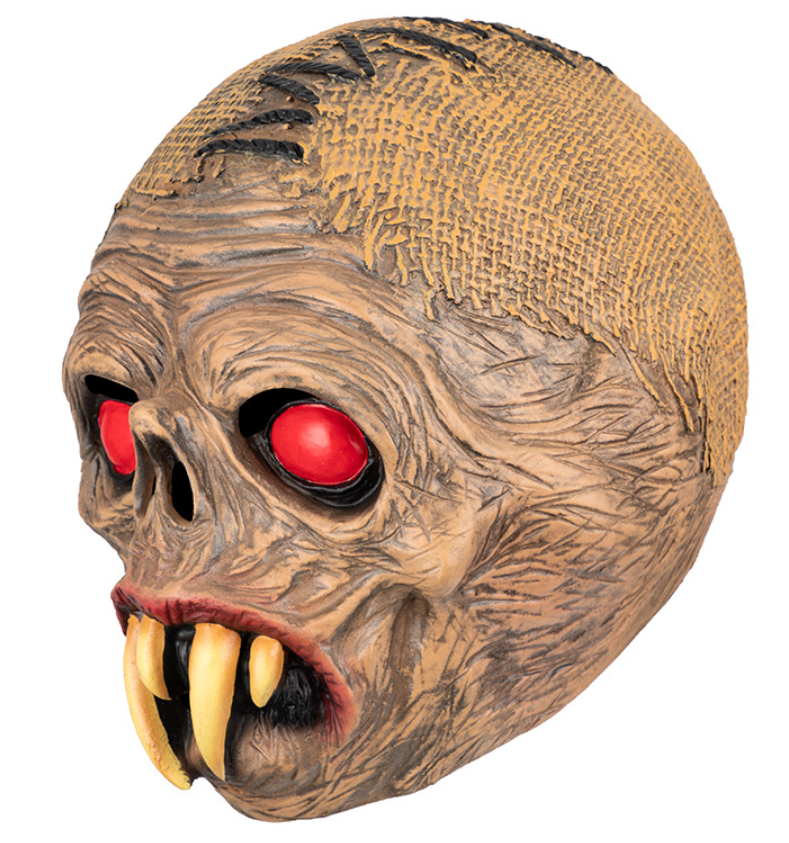 Scary Monster Latex Mask Red Eyes Fangs Halloween Cosplay Costume Party Haunted House Horror Prop