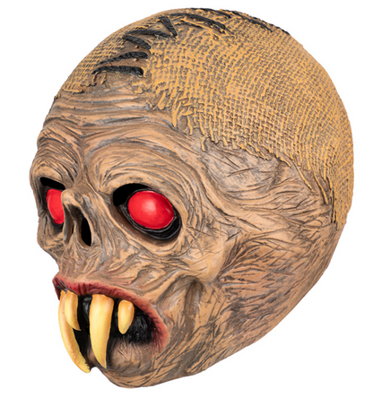 Scary Monster Latex Mask Red Eyes Fangs Halloween Cosplay Costume Party Haunted House Horror Prop