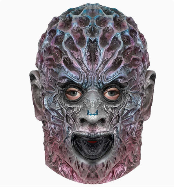 Horror Alien Creature Latex Mask Full Head Textured Bumpy Scaly Face Halloween Cosplay Haunted House Costume Prop