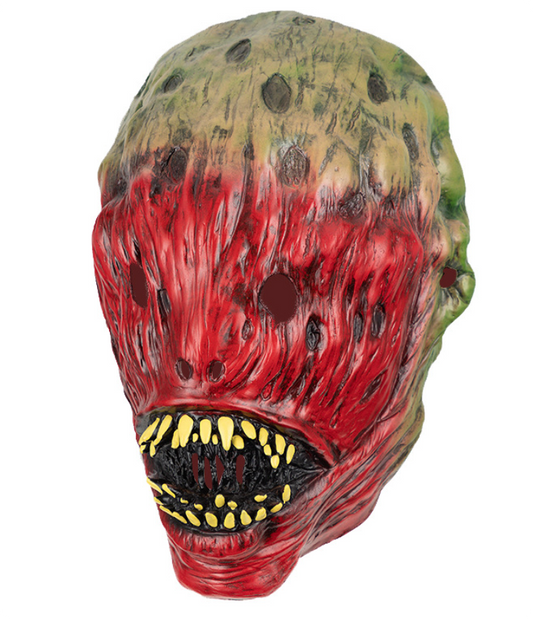 Horror Mutant Monster Latex Mask Full Head Bloody Green Rotten Face Halloween Cosplay Costume Haunted House Prop
