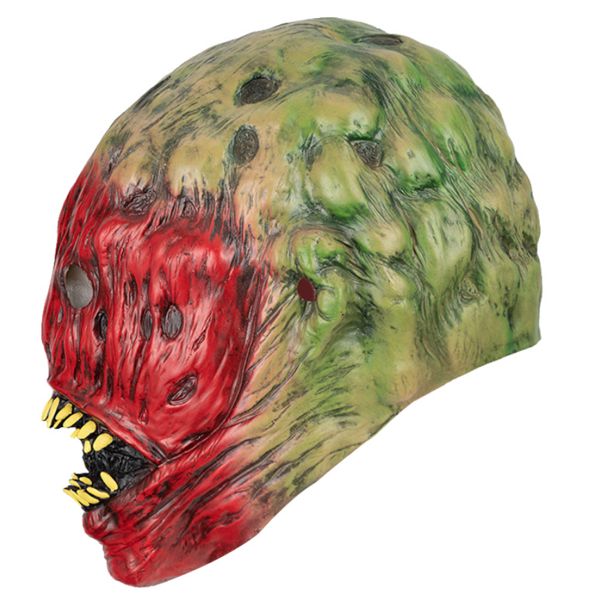 Horror Mutant Monster Latex Mask Full Head Bloody Green Rotten Face Halloween Cosplay Costume Haunted House Prop