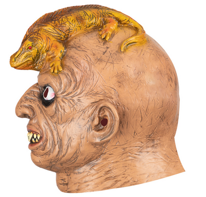 Scary Zombie Latex Mask With Lizard On Head Full Head Halloween Cosplay Costume Party Haunted House Horror Prop