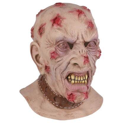 Scary Bloody Wound Zombie Latex Mask Full Head Gold Teeth Collar Monster Halloween Cosplay Prop
