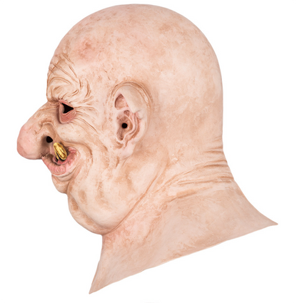 Goblin Old Troll Latex Mask Full Head Pointed Ears Gold Teeth Horror Halloween Cosplay Costume Prop