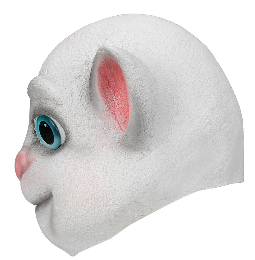 Cute Cartoon Cat Latex Mask Full Head Animal Mask Halloween Party Cosplay Fancy Dress Prop