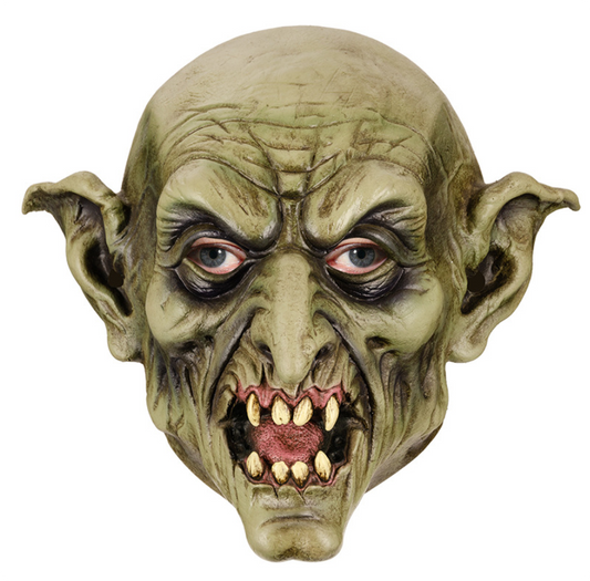 Green Goblin Latex Full Head Mask, Scary Elf Monster Mask Halloween Cosplay Costume Prop