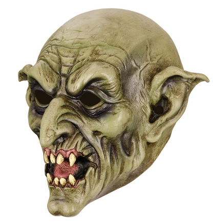 Green Goblin Latex Full Head Mask, Scary Elf Monster Mask Halloween Cosplay Costume Prop