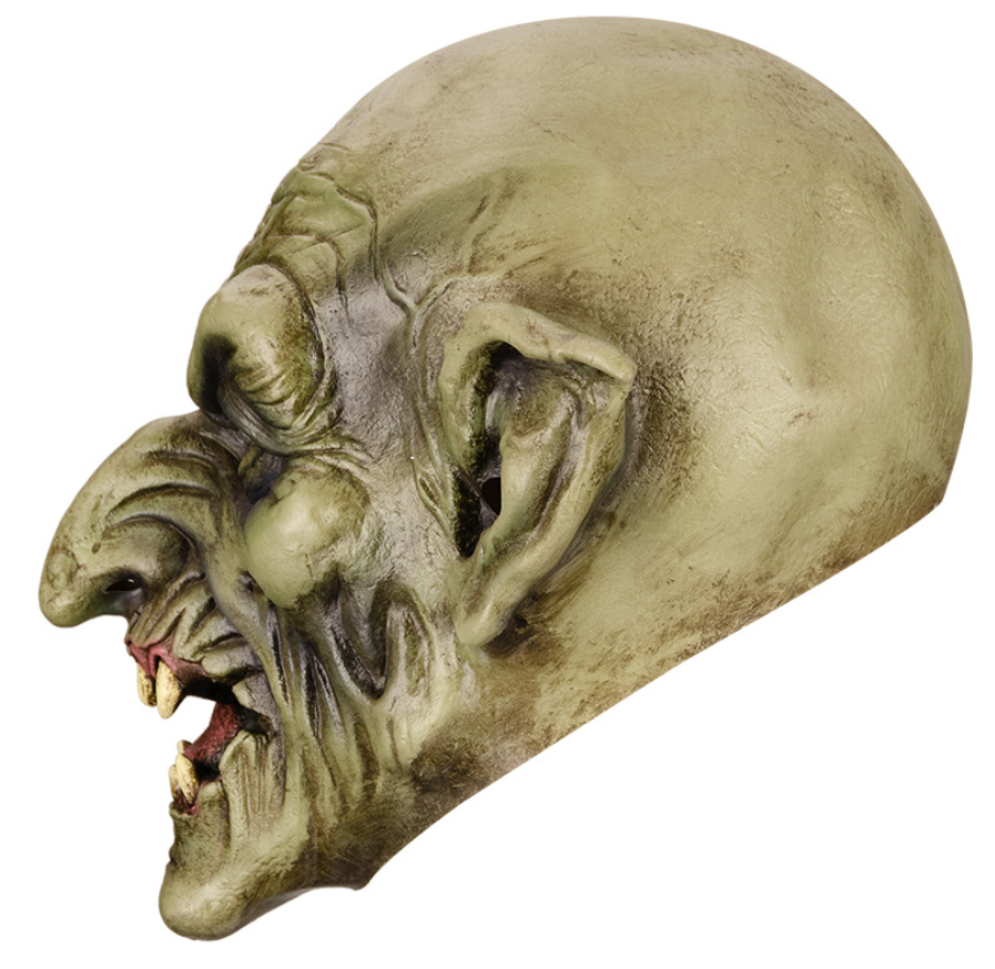 Green Goblin Latex Full Head Mask, Scary Elf Monster Mask Halloween Cosplay Costume Prop