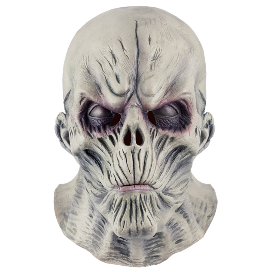 Scary Undead Zombie Full Head Latex Mask, Horror Skeleton Monster Mask Halloween Cosplay Prop