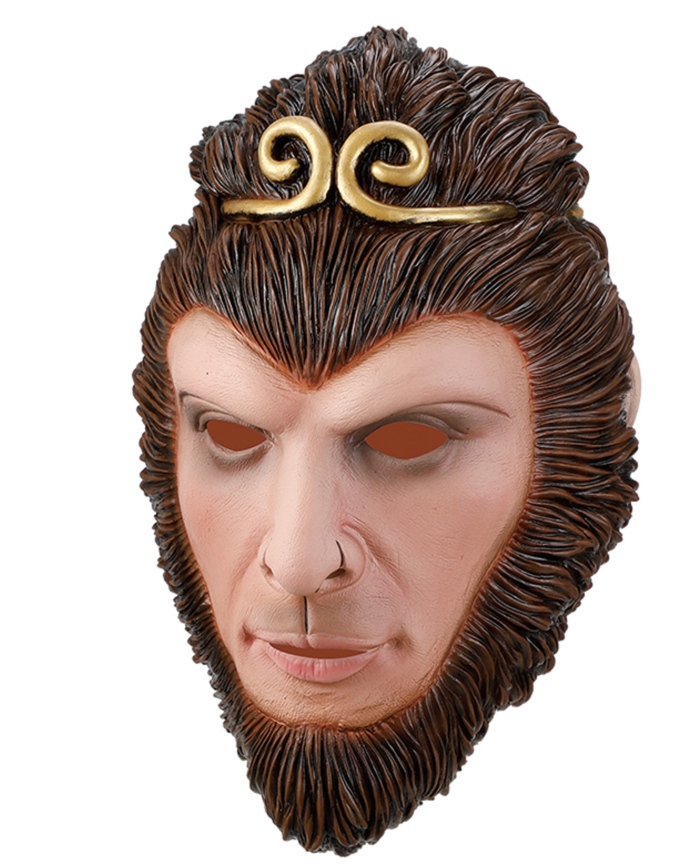Sun Wukong Monkey King Latex Mask, Journey to the West Monkey Full Head Mask Halloween Cosplay Prop