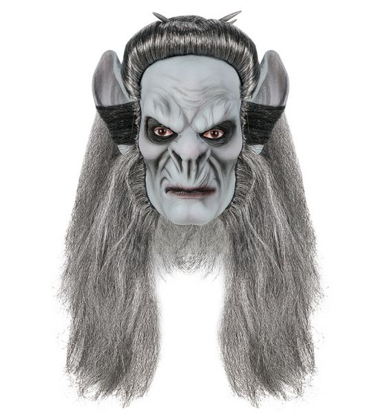Gray Hair Vampire Monster Latex Full Head Mask, Scary Demon Mask Halloween Cosplay Costume Prop