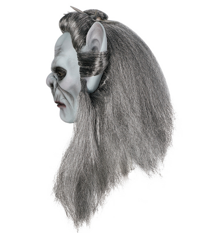 Gray Hair Vampire Monster Latex Full Head Mask, Scary Demon Mask Halloween Cosplay Costume Prop