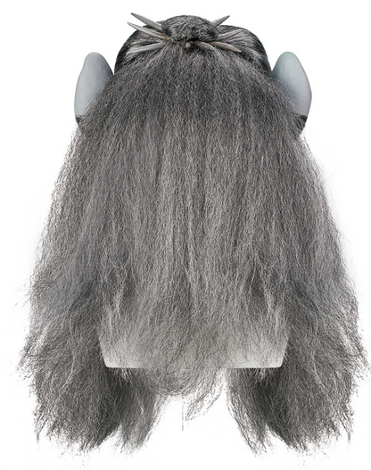 Gray Hair Vampire Monster Latex Full Head Mask, Scary Demon Mask Halloween Cosplay Costume Prop