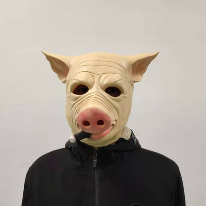 The Smooking Pig Latex Mask Halloween Full Head Party props