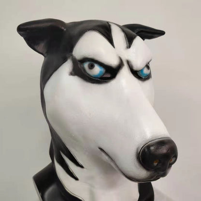 Husky Dog Adult Latex Costume Full Head Mask