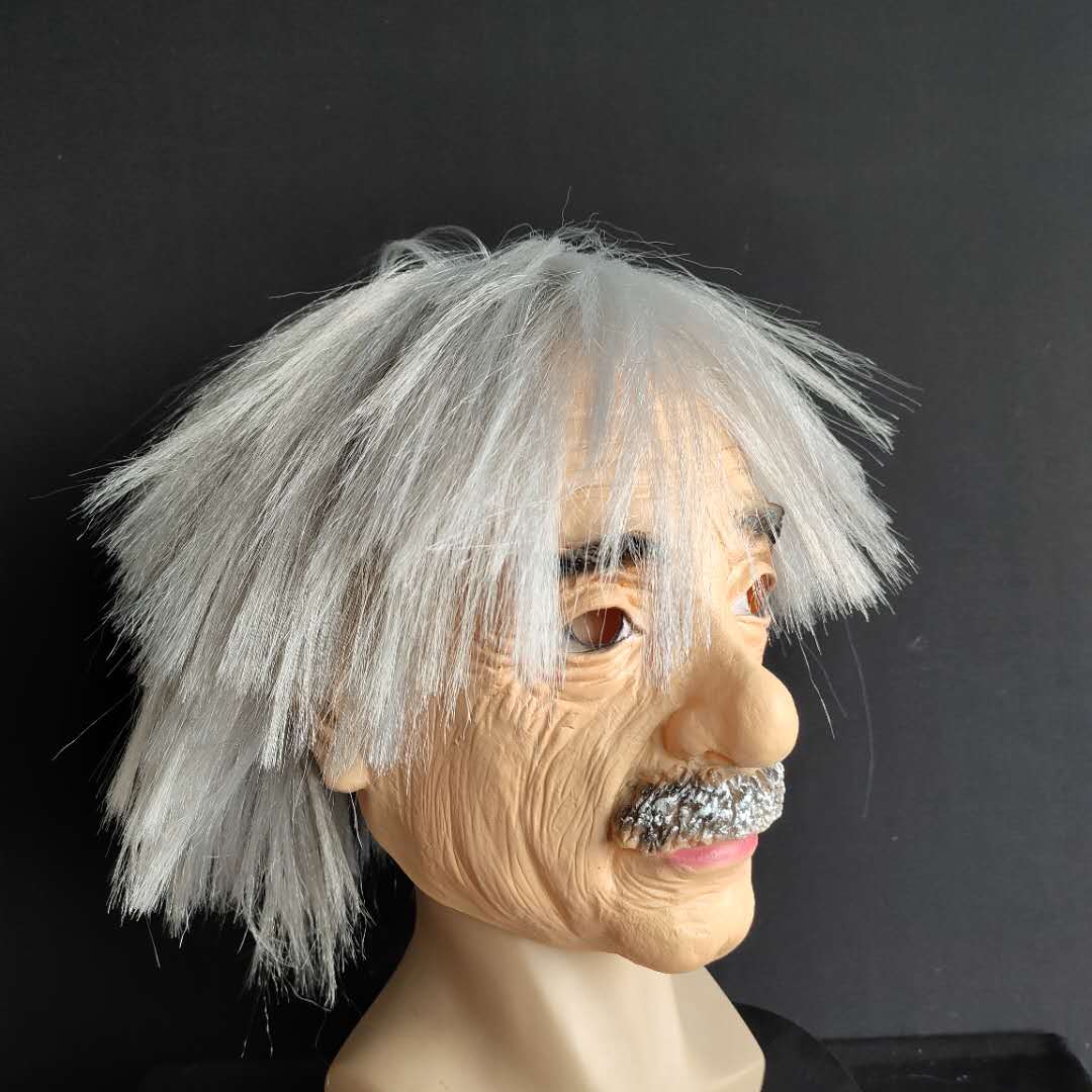 Old Man Halloween Latex Mask with hair Full Head Cosplay Props