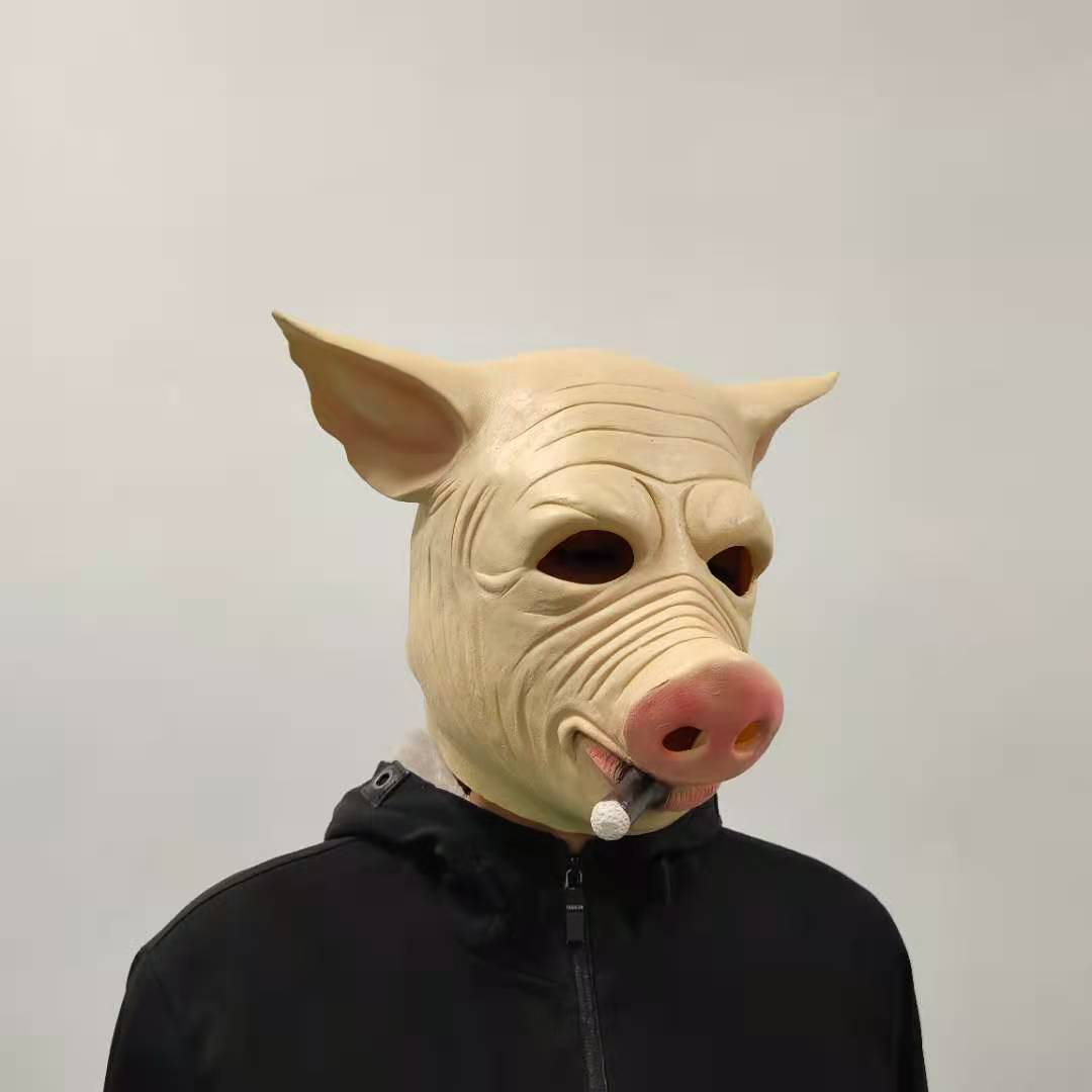 The Smooking Pig Latex Mask Halloween Full Head Party props