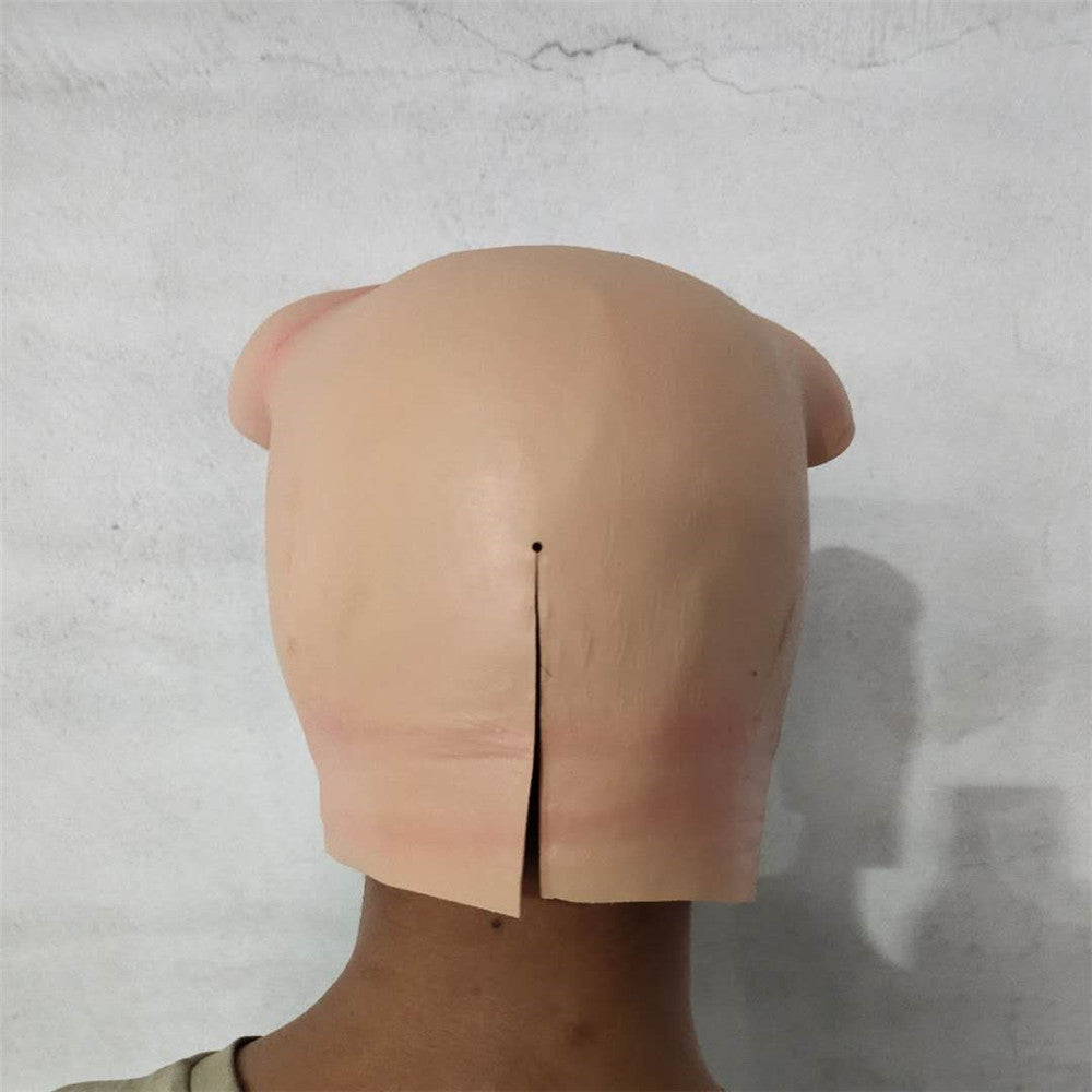 Die Schweinemaske mit den großen Augen aus Latex, Halloween-Vollkopf-Party-Requisiten