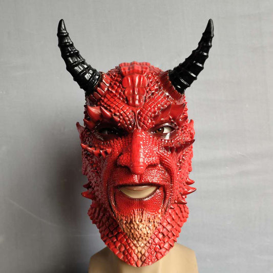 Halloween The Lord of Evil Red Devil Horror High-Quality Latex Deluxe Mask